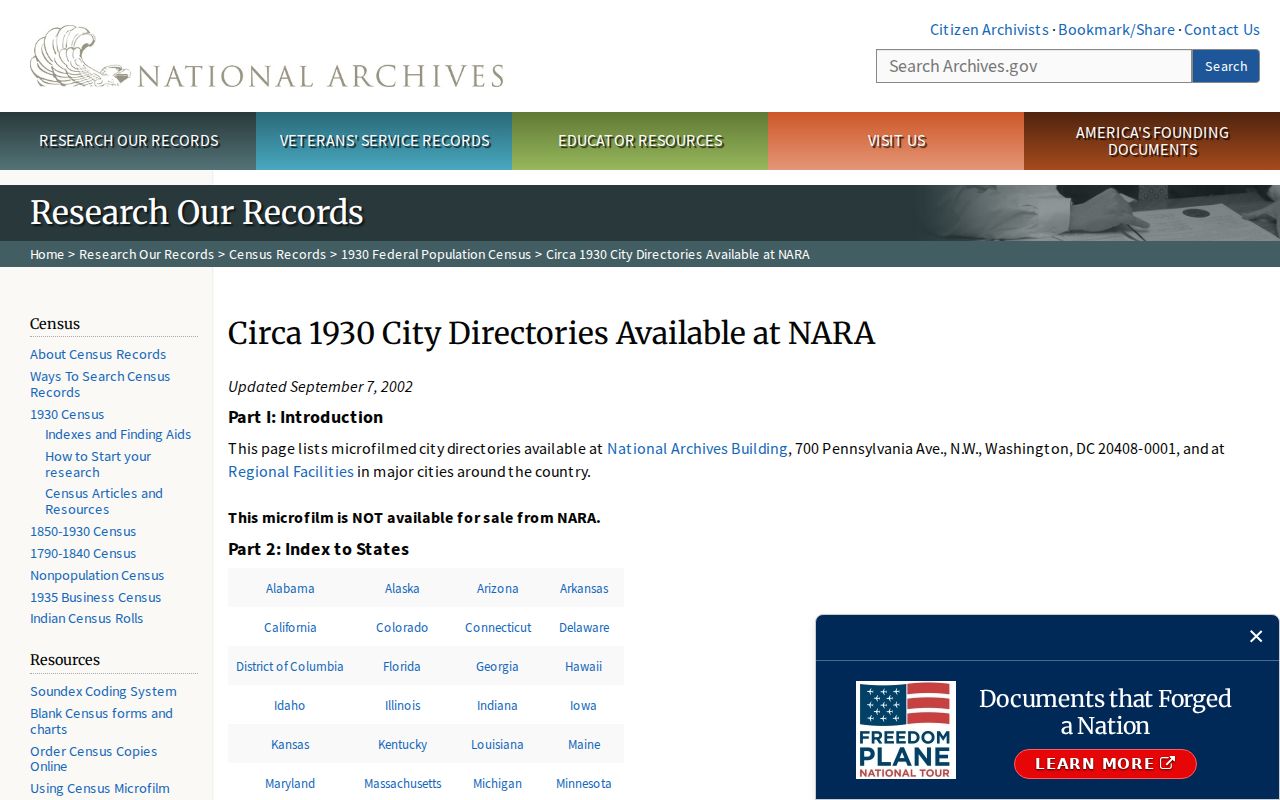 La Habra city directory NARA circa 1930 holdings