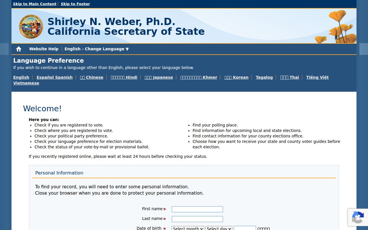 La Habra residents directory California My Voter Status lookup