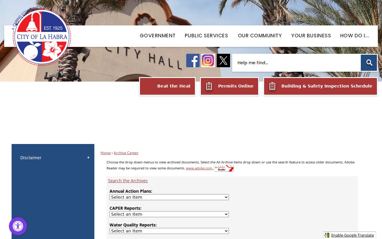 La Habra residents directory City Archive Center search