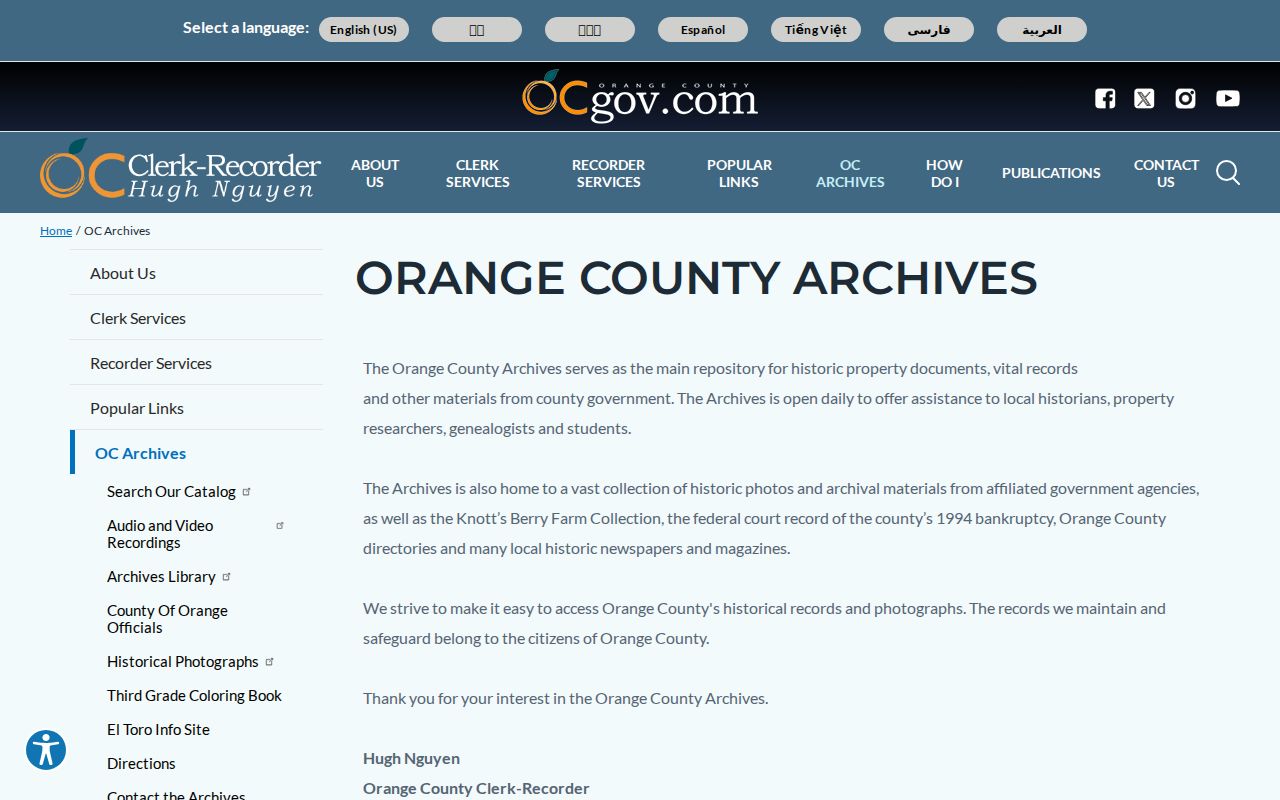 La Habra residents directory Orange County Archives research source