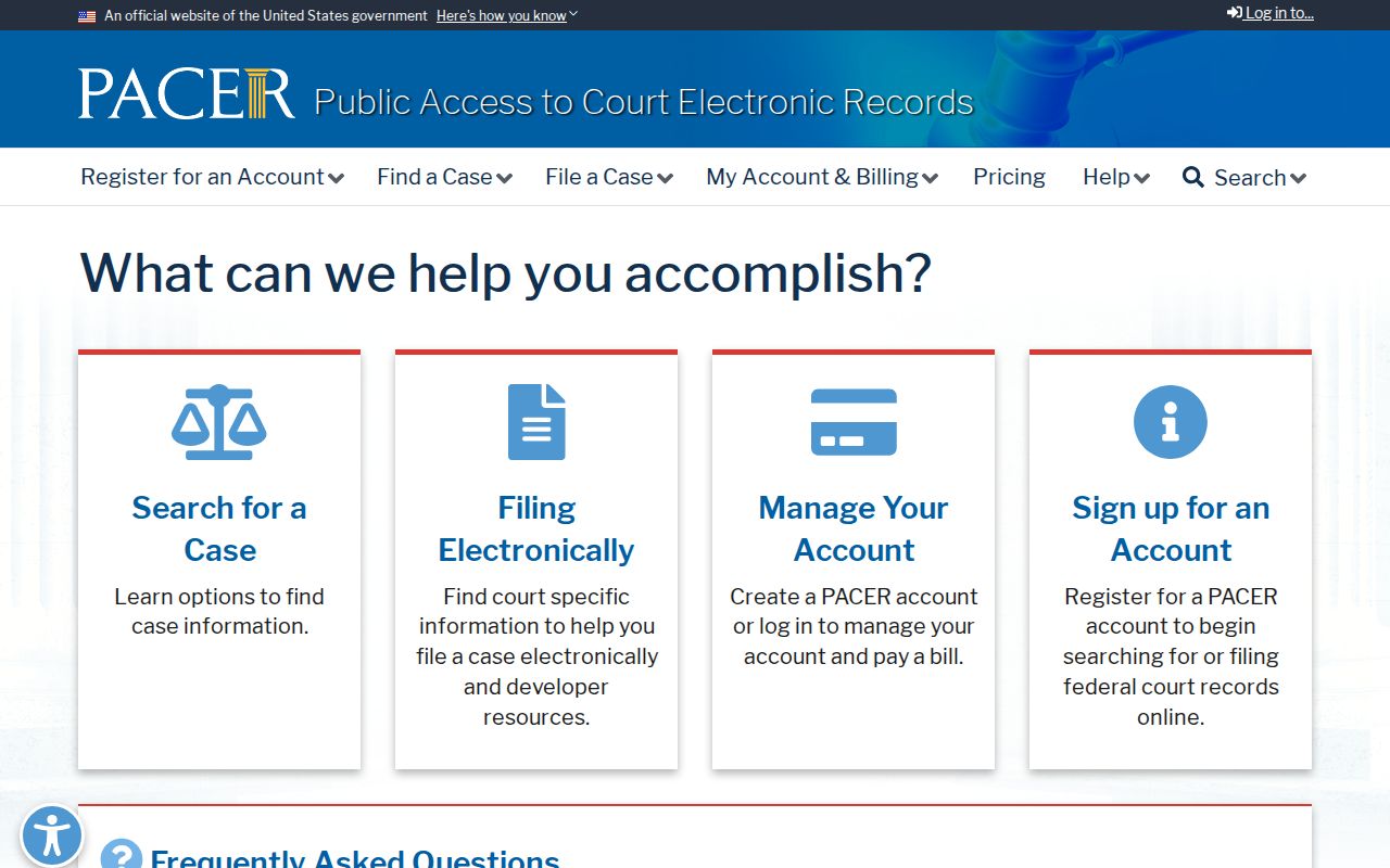 La Habra resident lookup PACER federal docket search