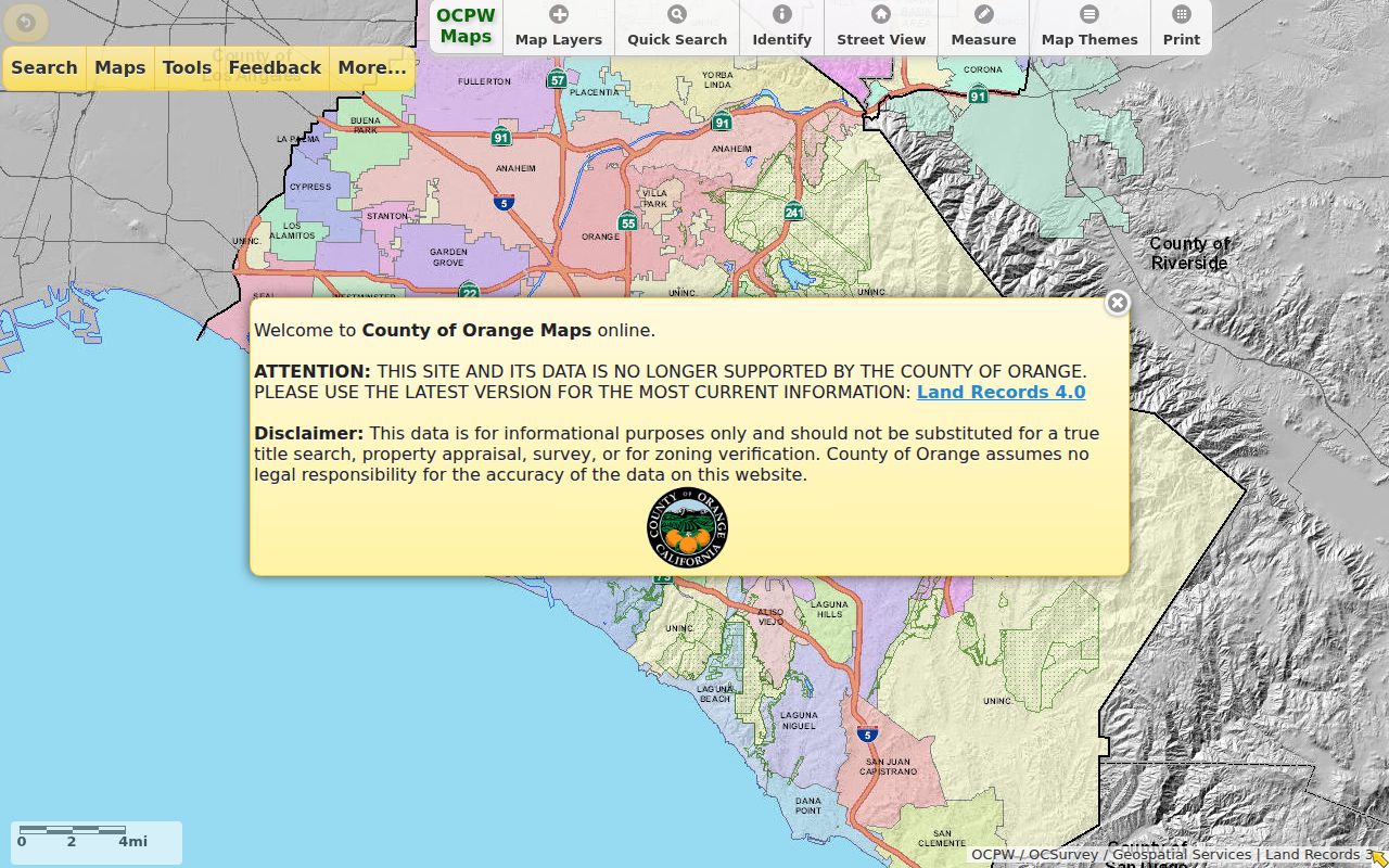 La Habra street directory OC Land Records parcel map
